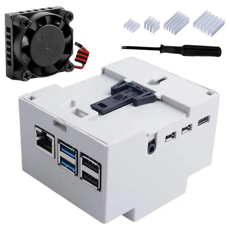 

4 Model B Cooling Case With Integrated Cooling Fan Heatsink Case Kit Modular Box For Electrical Panels