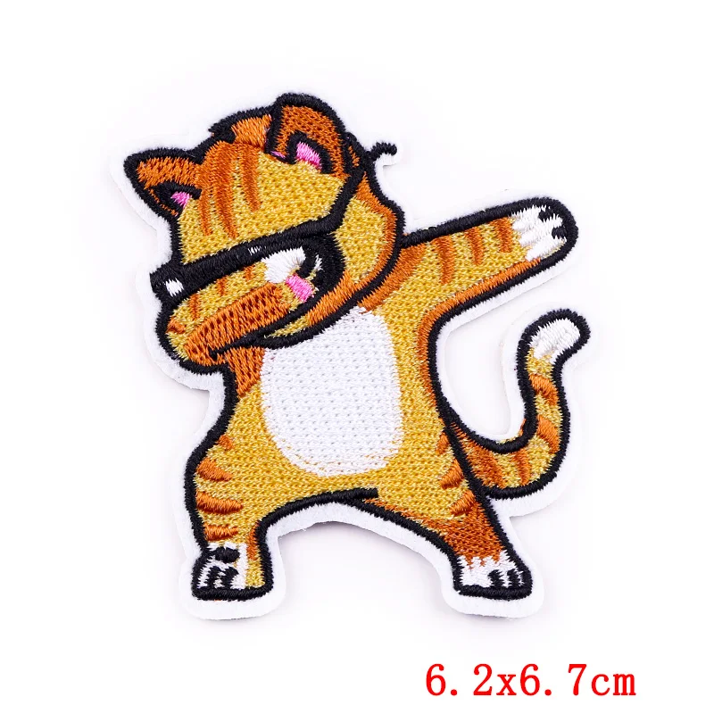 Мультяшные вышитые нашивки динозавров на одежду единорог животные термоклейкие