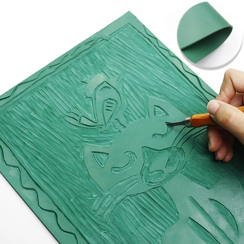 

Green Engraving Rubber Sheet For Printing Engraving Sealer Stamp DIY Craft Cut By Laser Engraver To Make Stamp Rubber Plate