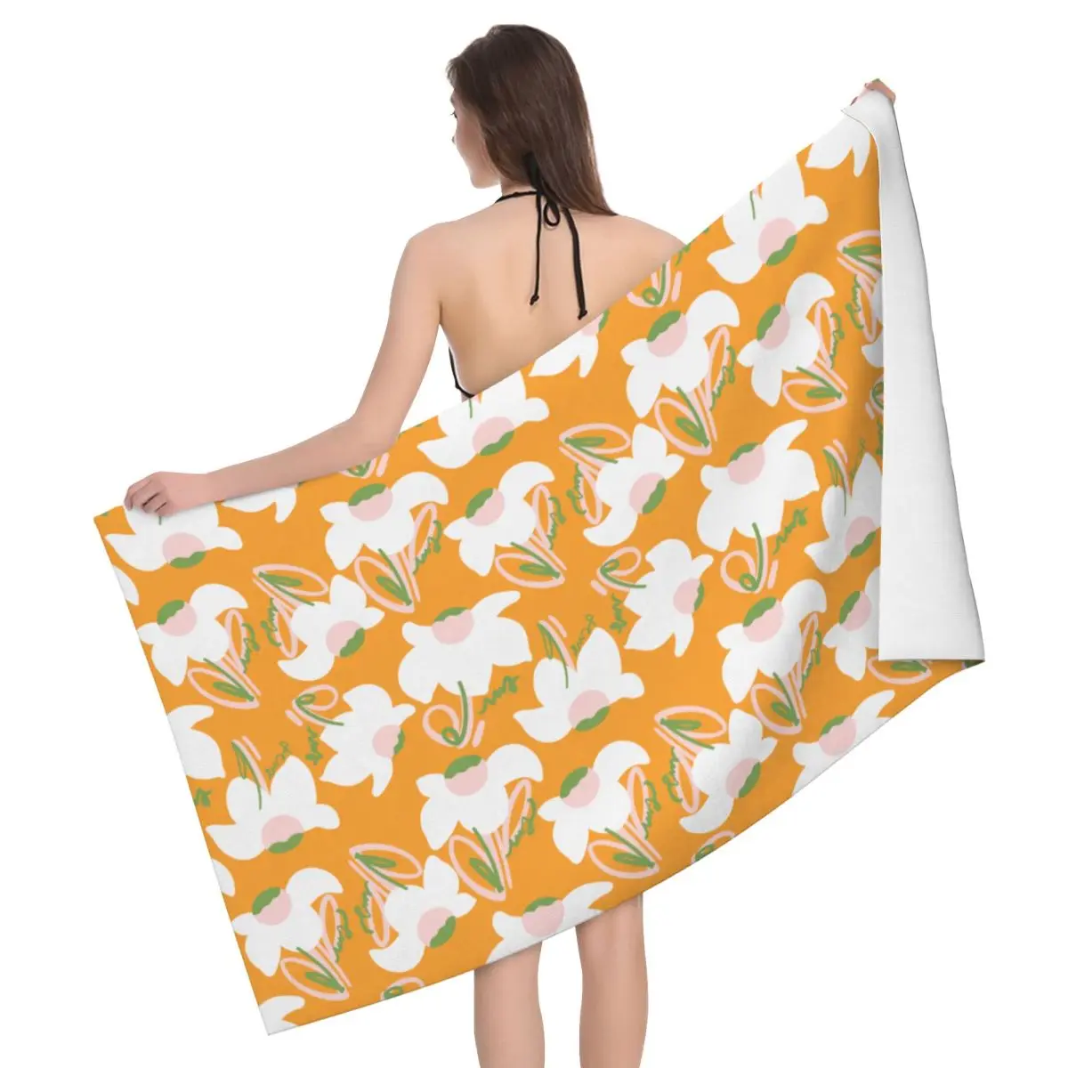 

Flower Coloring Pattern Beach Towels Pool Towels Large Sand Free Microfiber Beach Towels, Quick Dry Lightweight Bath Swim Towels