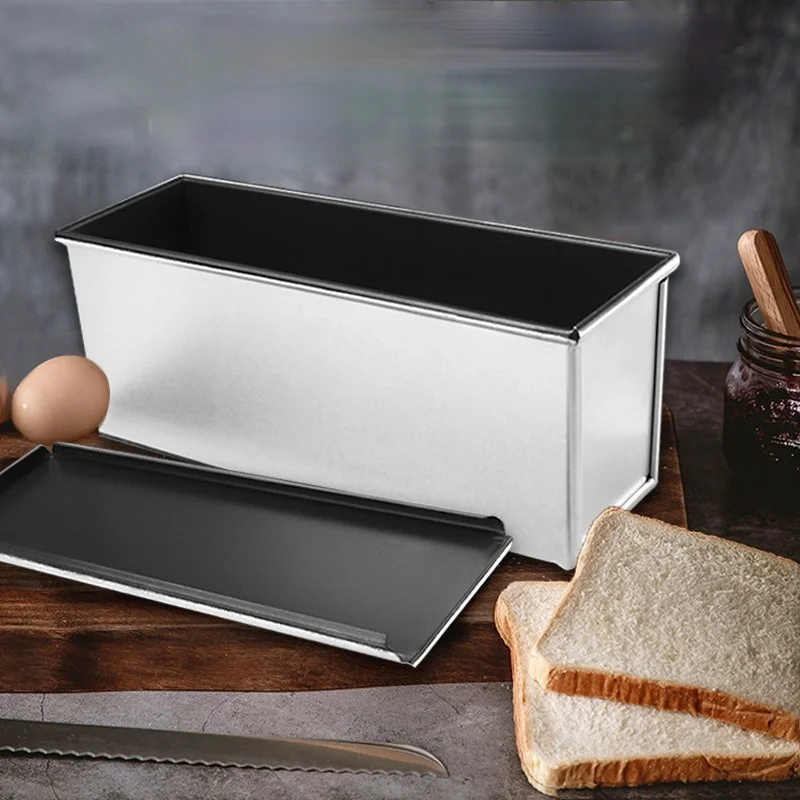 

450g/750g/1000g/Aluminum alloy black non-stick coating Toast boxes Bread Loaf Pan cake mold baking tool with lid