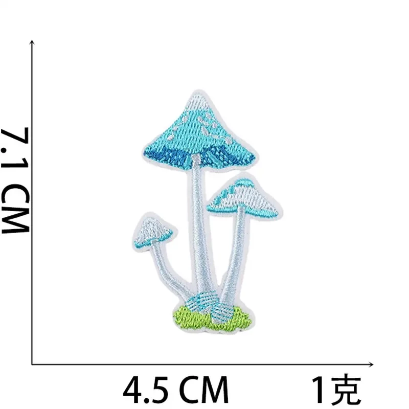 Embroidered Patch Iron On Patches for Clothing Pocket Mushroom Clothes Stickers Fabric Sewing Thermal Adhesive Applique Fusible