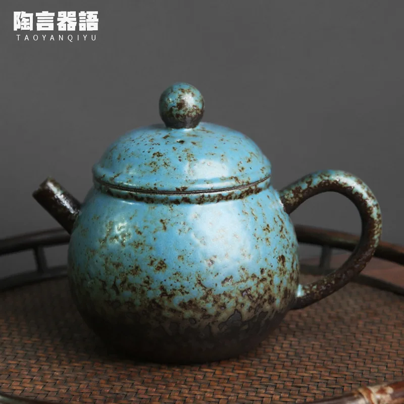 

Jingdezhen Japanese-style handmade ceramic Yuanrong teapot kiln baked retro pottery Kung Fu tea ceremony large hand-held teapot