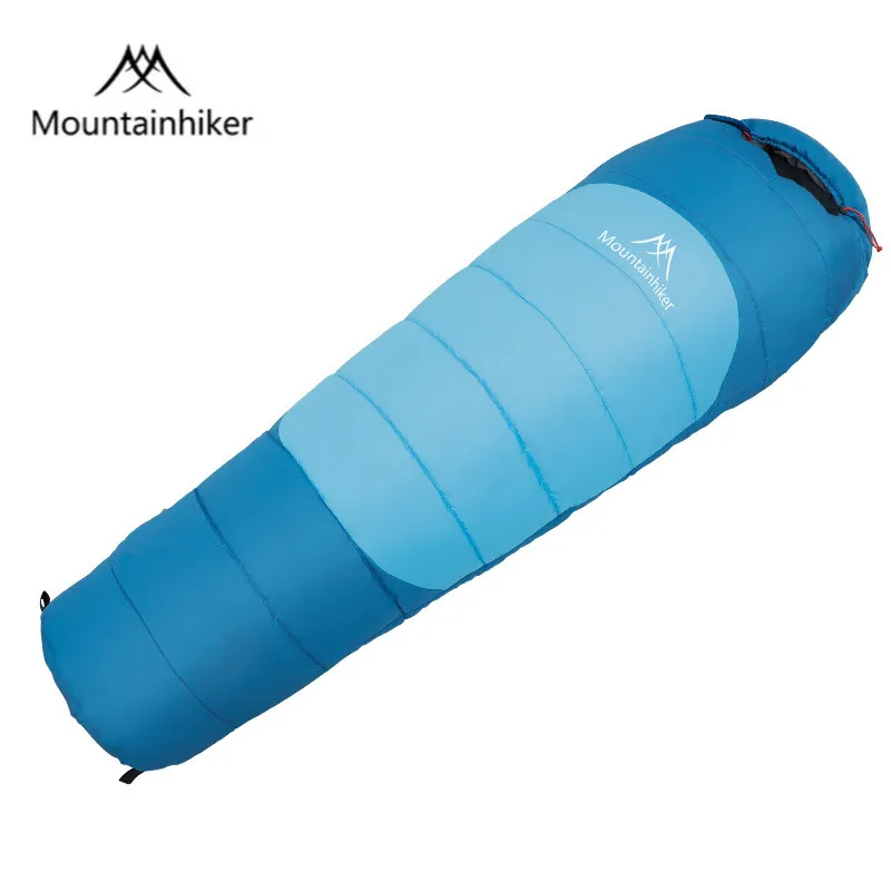 Mountainhiker Outdoor Camping Travel Very Warm PP Cotton Filled Adult Portable Folding Mummy Sleeping Bag for Winter Warm 1.75kg