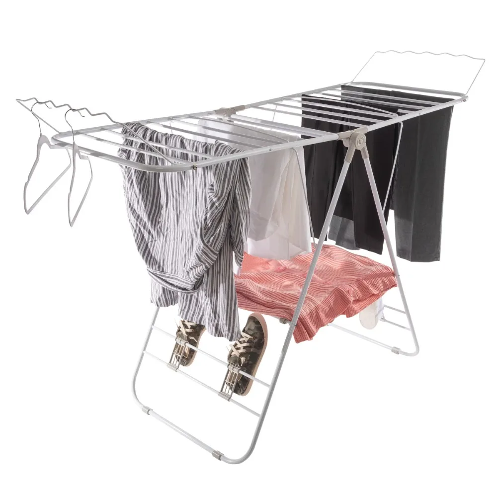 

Clothes Drying Rack - Indoor/Outdoor Portable Laundry Rack - Collapsible Clothes Stand By Everyday Home (White) Hanger for Pants