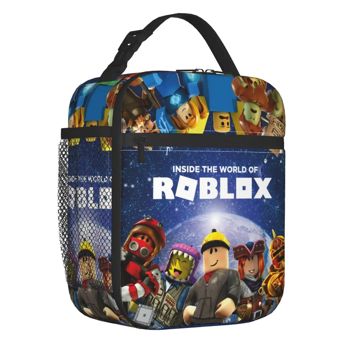 Robloxs Insulated Lunch Tote Bag for Women Cartoon Anime Game Resuable Thermal Cooler Bento Box School