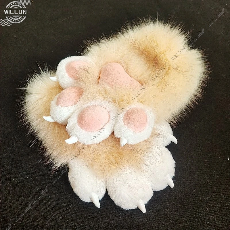 Пушистый кошачий коготь перчатки для косплея аксессуары рук и реквизит меховой