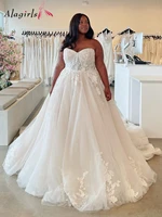 alagirls oversize wedding dress plus size wedding dress 2022 elegant backless bridal gown robe de soir%c3%a9e with detachable sleeve
