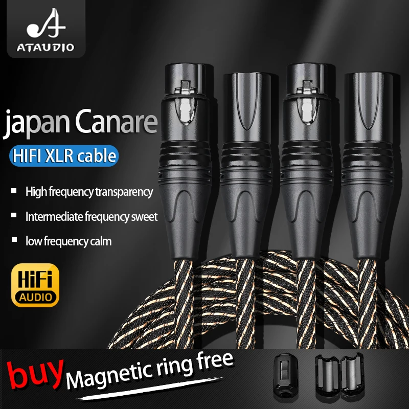 

Hifi 2XLR Audio Cable Hi-End 4N OFC 3 Pin XLR Male to Female Audio Cord for Microphone Mixer