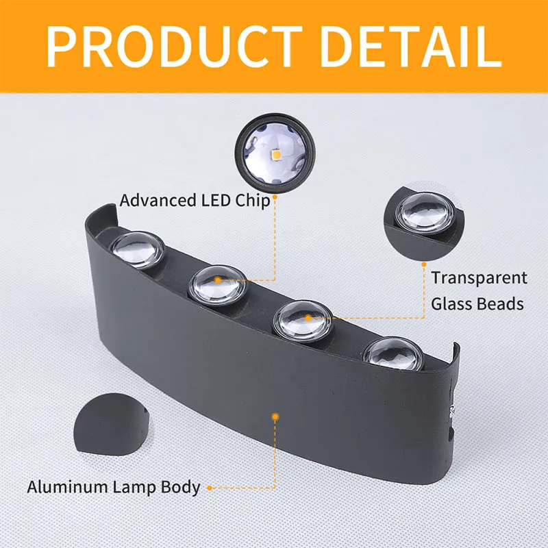 led wall lamp ac86 265v wall sconce lamps outdoor lighting ip65 waterproof 468w wall light for house garden indoor home decor free global shipping