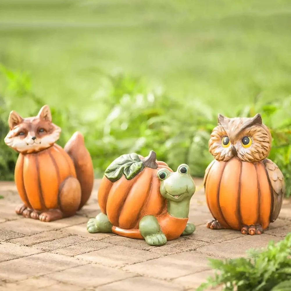 

Полимерные статуи животных, реквизит для создания атмосферы на Хэллоуин, настольные скульптуры совы, тыквы, ремесла, украшения для дома, сад...