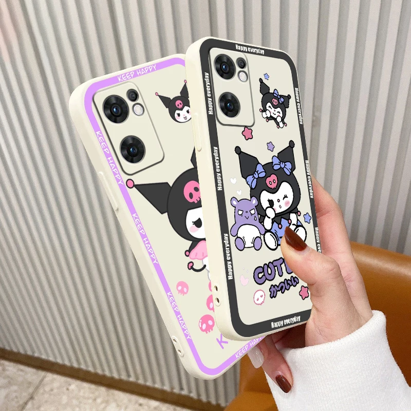 

Cartoon Cute Kulomi Sanrio Liquid Rope Cover Phone Case For OPPO A73 A31 2020 Reno7 SE 6 5 4 2 Z Lite Pro Plus 5G 4G Funda