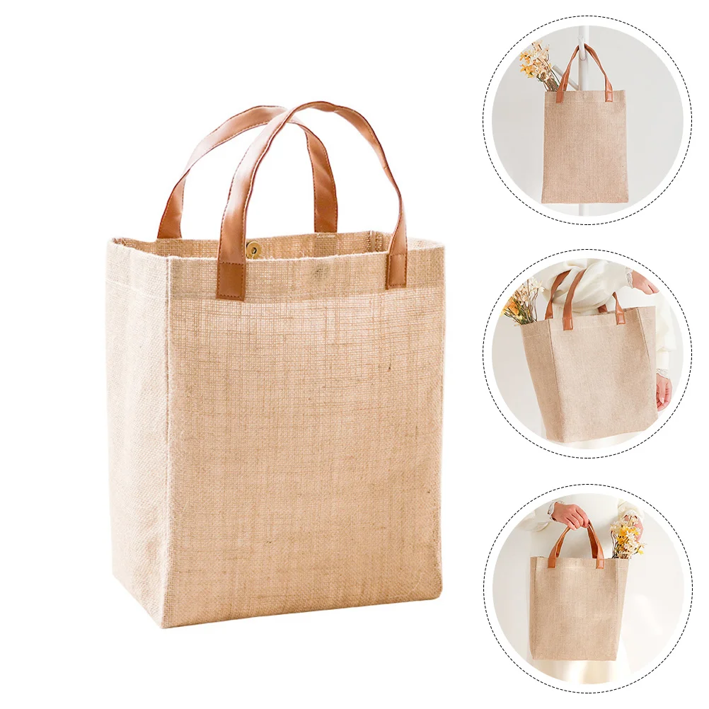 

Jute Tote Burlapshopping Beach Storage Reusable Shoulder Large Portable Single Capacity Grocery Handbags Market Blank Hessian