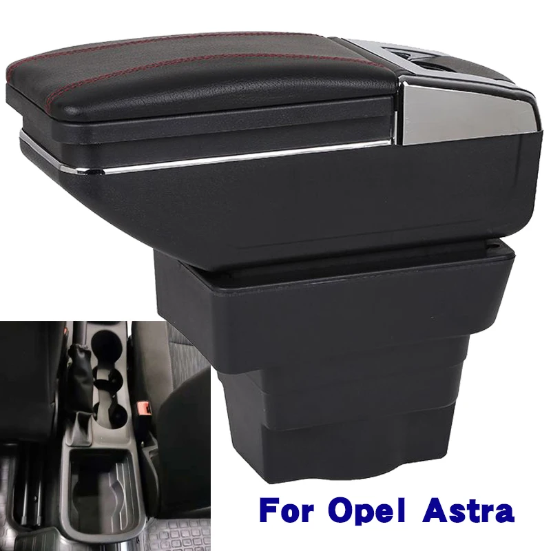 

For Opel Astra Armrest Box Retrofit parts For Opel Astra J Car Armrest Center Storage Box Interior details Car Accessories USB