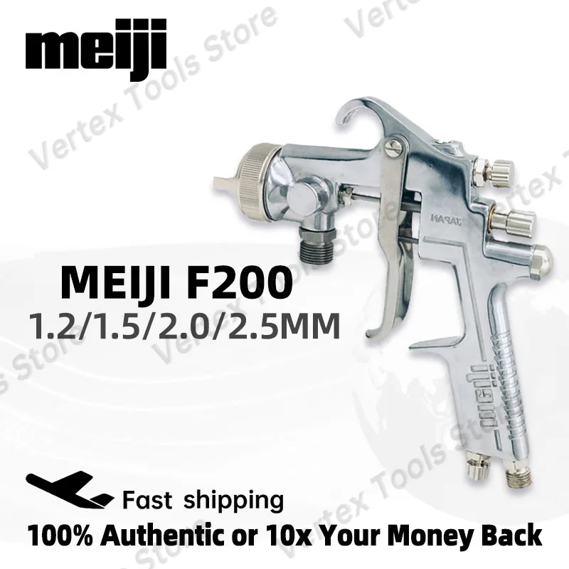 Фото Пневматический распылитель Meiji F200 для промышленной окраски: оборудование для нанесения покрытий на мебель, шлемы, автомобили, электровелосипеды №1