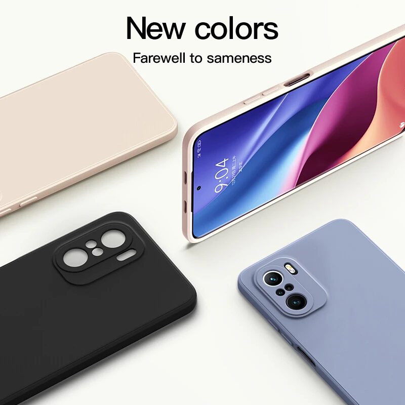 liquid square silicone phone case for xiaomi redmi note 10 7 8 9 9s pro max poco m4 x3 f3 gt x3 pro nfc 5g soft thin cover funda free global shipping