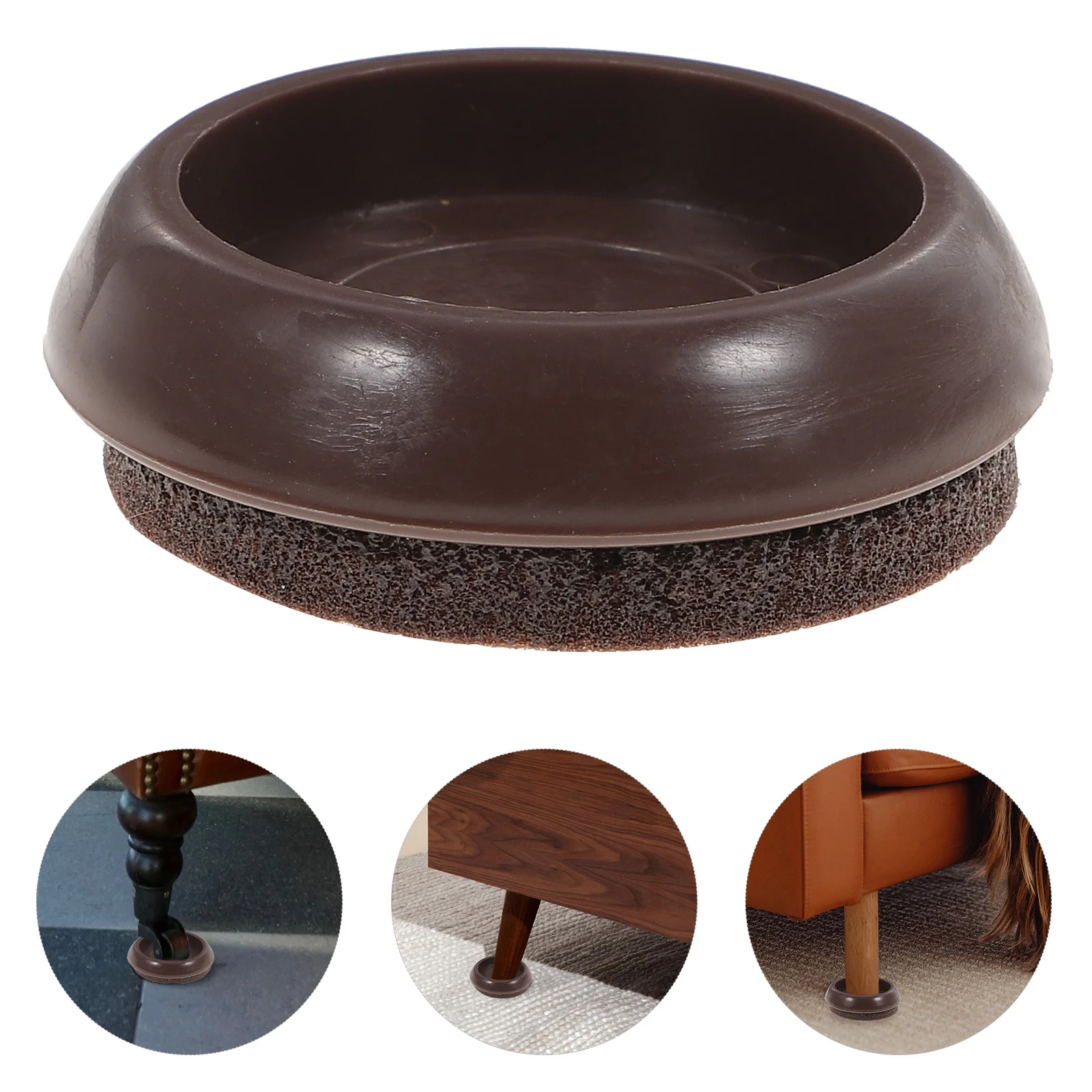 

10 Pcs Coffee Accessories Fixed Caster Cup Felt Furniture Coaster Chair Stoppers Hardwood Floor Plastic Protector