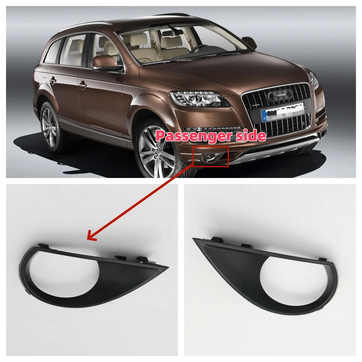 

Для Audi Q7 2010 2011 2012 2013 2014 2015 автомобильный Стайлинг передний бампер противотуманная фара противотуманная фара нижняя решетка крышка с отверстием