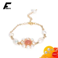 trendy women bracelet 925 silver jewelry with natural freshwater pearl crystal gemstone accessories for wedding engagement party
