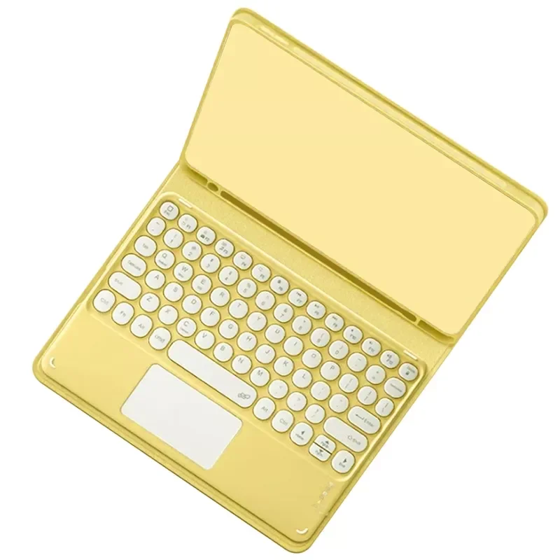 

for iPad Air 4 10.9 Inch Keyboard Case Removable Bluetooth Wireless Keyboard Smart Leather Case for iPad Air 4 Yellow