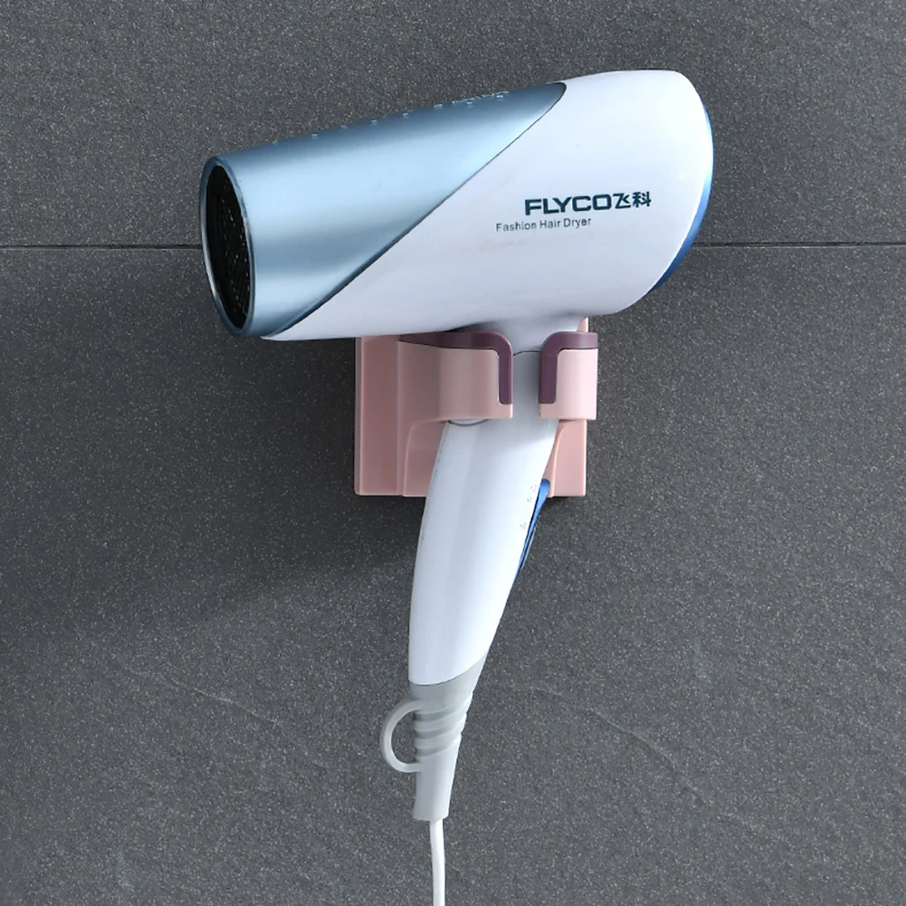 

High Quality Wall-mounted Hair Dryer Holder Storage Organizer For Hairdryer Shelf ABS Bathroom Shelf Hairdryer Holder Rack
