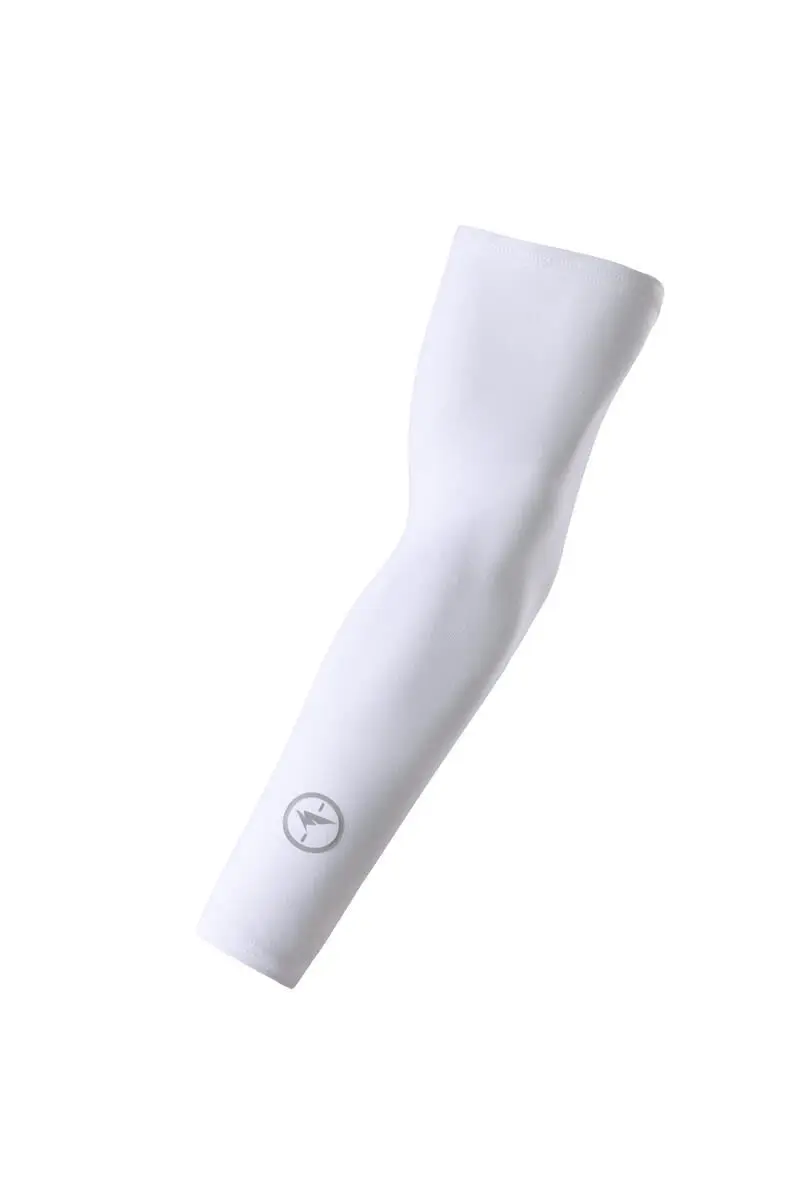 

2PC White Sleeves Summer Breathable Quick Dry UV Protection Run Basketball Elbow Pad Fitness Armguards Sports Cycling Warmers