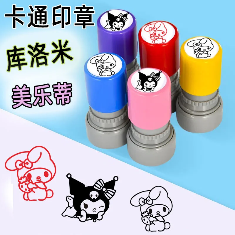 New Sanrio Series Anime Decorative Stamp Kuromi My Melody Laurel Dog Stamp Student Cute Cartoon Toy Gift Children Wholesale