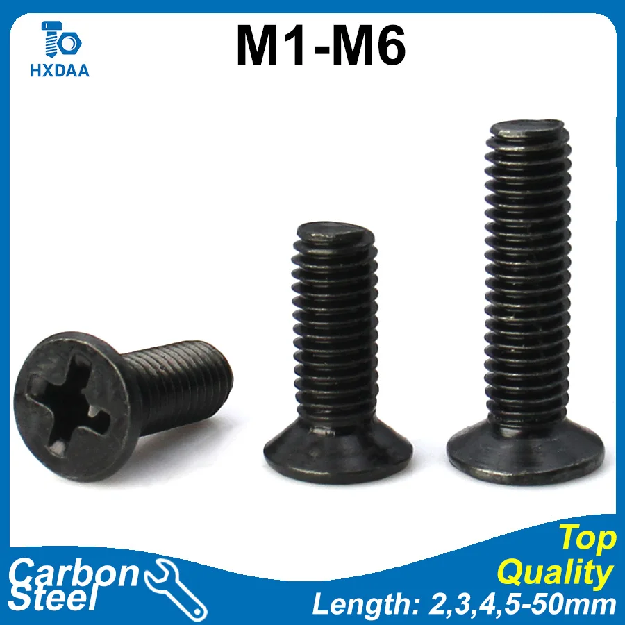 

Винты машинные Phillips из углеродистой стали, оцинкованные, DIN 965 M1-M6