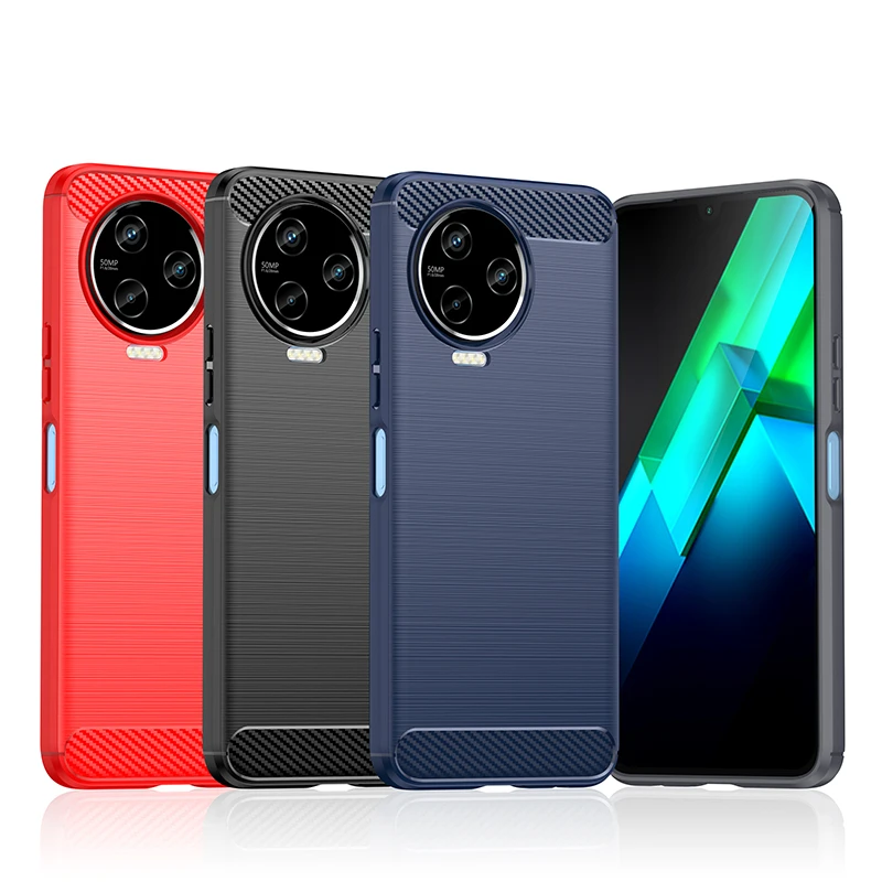 

Чехол из углеродного волокна для Infinix Note 12 2023, чехол для Infinix Note 12 2023, бампер, силиконовый задний Чехол для Infinix Note 12 2023, чехол