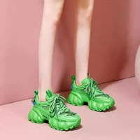 fashion designer womens platform sneakers pure green white womens shoes fashion girls casual sneakers women