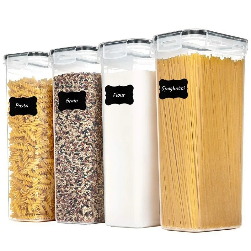 Kitchen Sealed Jar Cereals Plastic Large Storage Transparent Food Tank Crisper