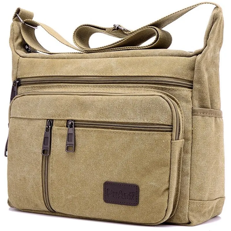 New Fashion Men Canvas Shoulder Bags Casual Tote Travel Mens Crossbody Bag Messenger Bags Handbag