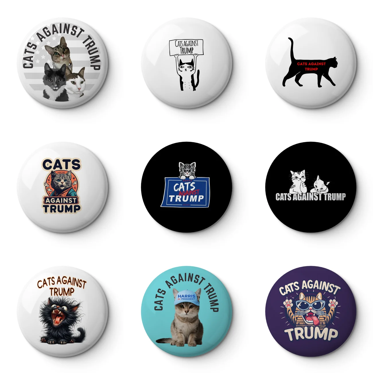 Мягкая булавка на пуговицах с изображением кошек против Трампа настраиваемый