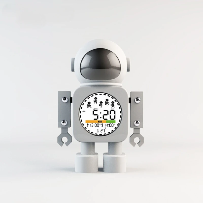 Astronaut Electronic Robot Alarm Clock, Mute Student Clock, Multi-functional Digital Creative Alarm Clock, New