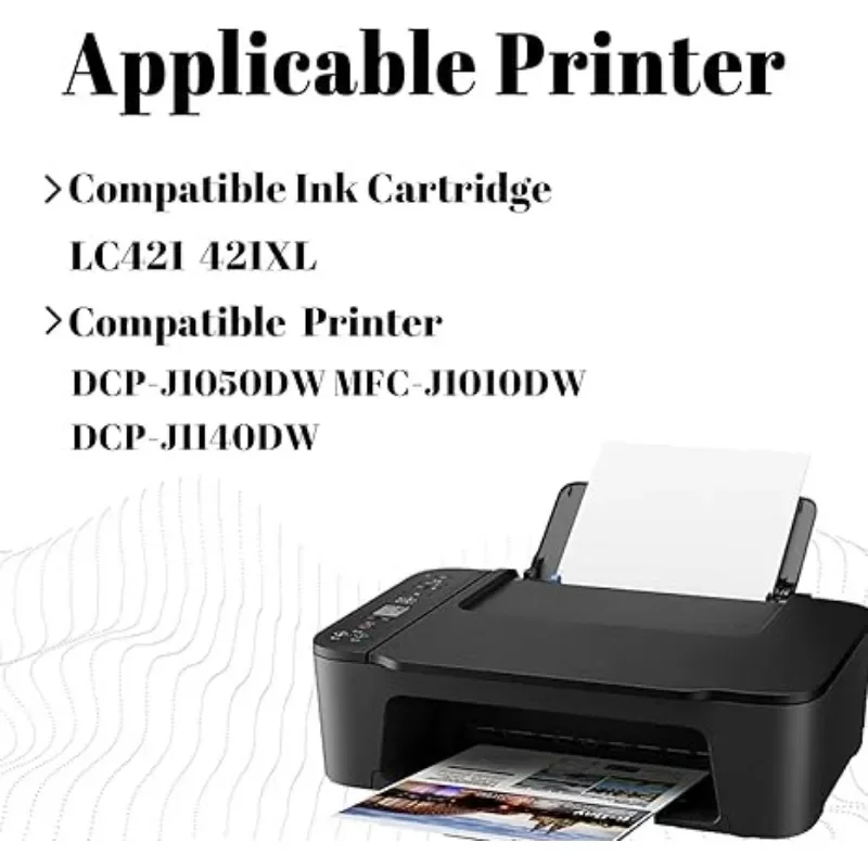 Фото 3U LC421XL 421 XL чернильный картридж, 4 шт., замена для Brother DCP-J1050DW/J1140DW/MFC-J1010DW принтер большой емкости №3