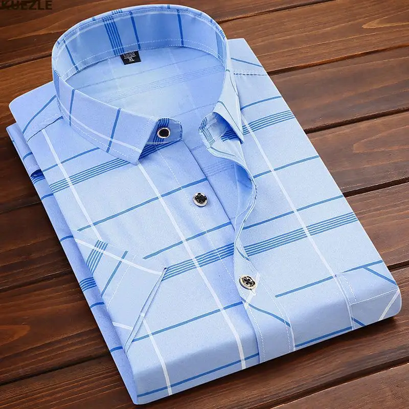 

2022 New Summer Men Short Sleeve Business Shirts Printing Pure White Shirts Loose Casual Shirts Dress Shirts Tuxedo Shirts