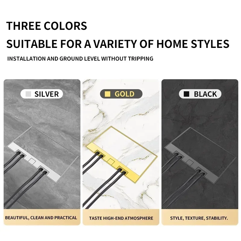 130 мм * 200 Встроенная Скрытая напольная розетка FR/UN/US/EU/UK сменный модуль плоская 250 В