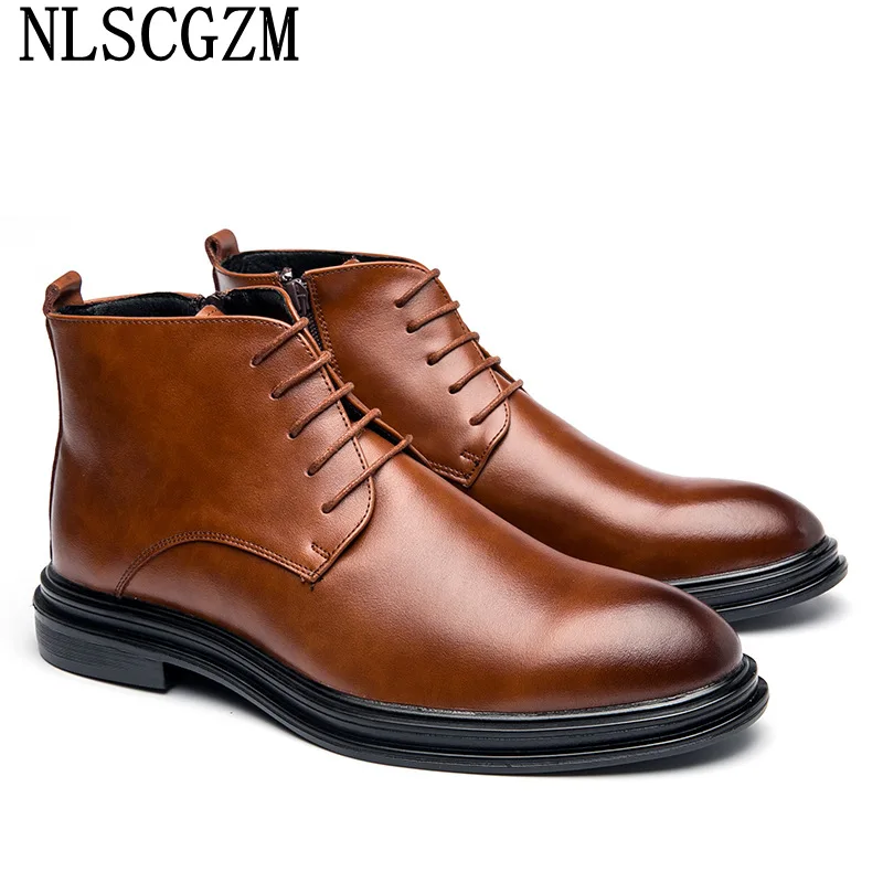 

Ankle Boots Homme Motorcycle Shoes Men Chunky Boots for Man 2022 Martin Boots Men Leather Casual Shoes Man بسطار عسكري Chaussure