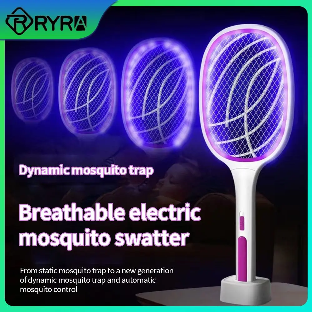 

Electric Mosquito Racket Bug Zapper Indoor Outdoor Mosquito Repellent Killer Wireless Charging Base Electric Shocker Two-in-one