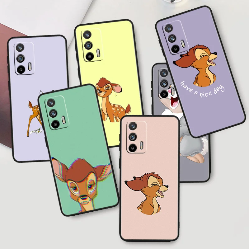 

Pretty Bambi animation For OPPO Realme X50 X3 X2 GT2 Neo 3T Pro C35 C31 C30S C25S C21Y C15 C11 C3 C2 Black Phone Case
