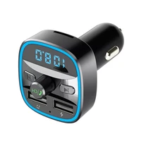 t25 car bluetooth 5 0 fm transmitter wireless handsfree audio receiver auto mp3 player 2 4a dual usb fast charger car accessory