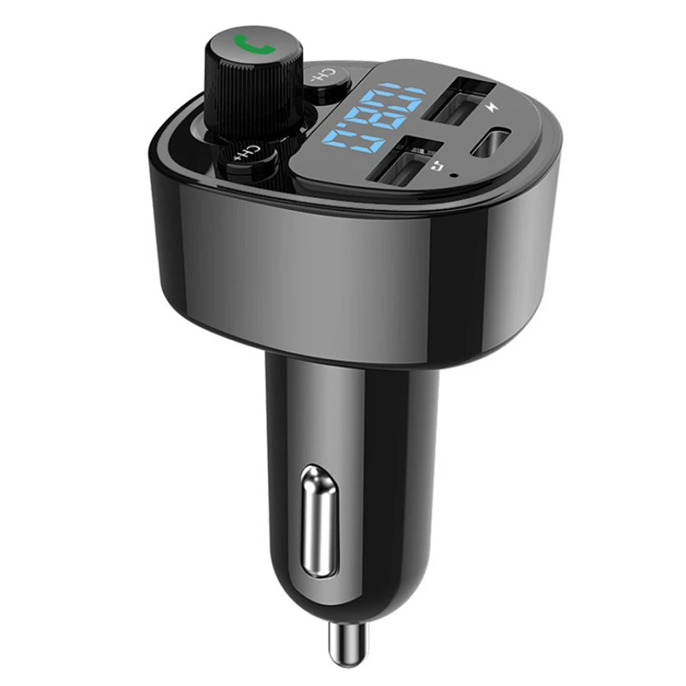 

Car Bluetooth 5.0 FM Transmitter MP3 Player PD Type-C Dual USB Charger Adapter Handsfree U Disk TF Card Lossless Music