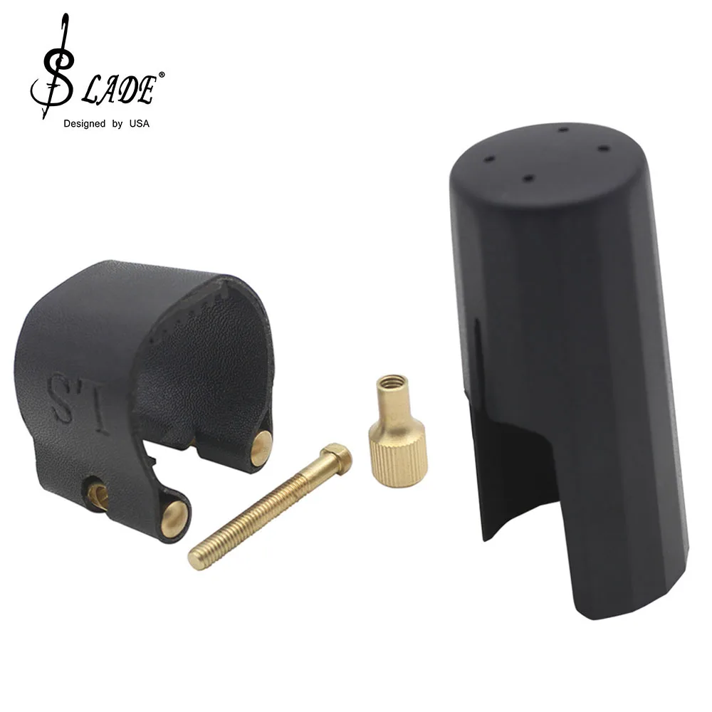 

Saxophone/Clarinet Clip Bakelite Mouthpiece Leather with Cap Metal Buckle Clamp Woodwind Instrument Accessories