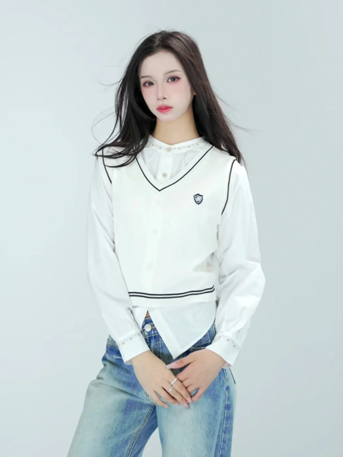 Японская мода Pure Desire for Small People to Wear Тонкий жилет Женский Осень 2024 Новый вязаный