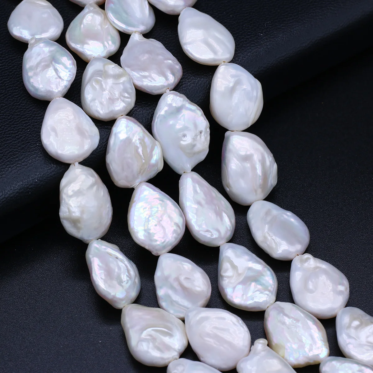 

Natural Fresh Water Pearl Necklace Baroque Flat Sheet Water Drop Shape Pearl Beads for Women Jewelry Party Banquet Gift