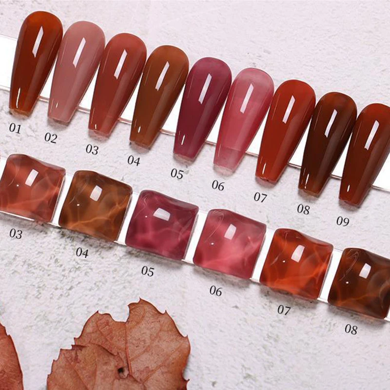 

9 Colors Brown Gel Nail Polish 8ml Soak Off Uv Led Semi Permanent Varnish Gel for Manicure Nail Art Gel Polish DIY Pink Lacquer