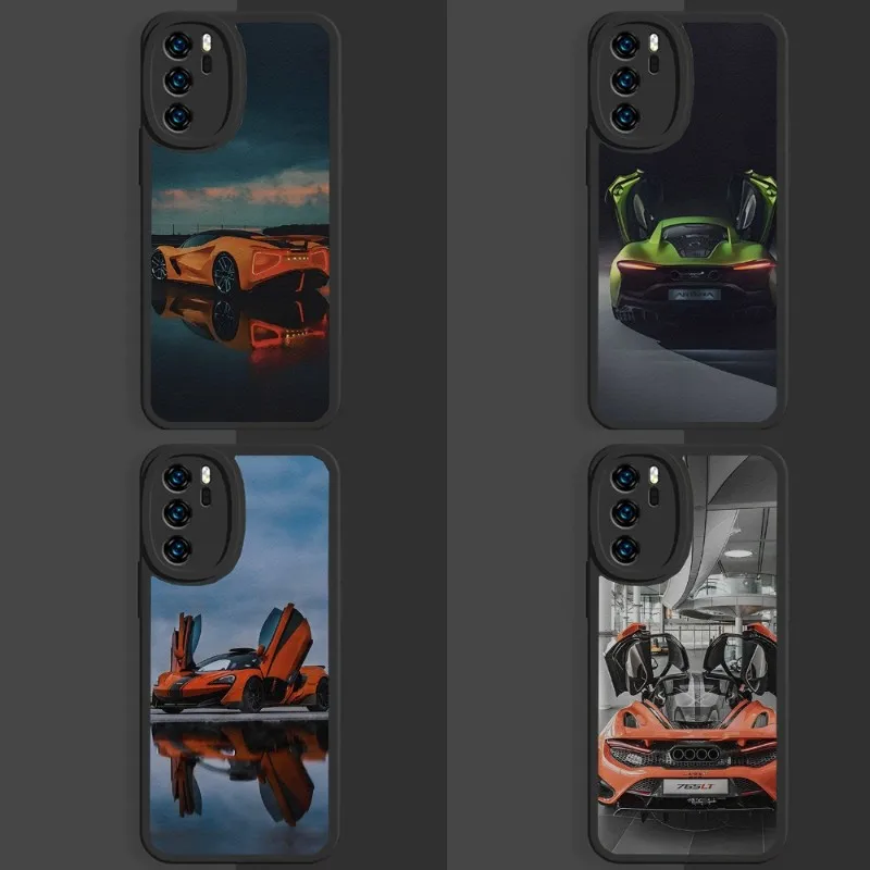 

Luxury Sports Car McLaren Phone Case Lambskin For XiaomiRedmi 10 11 13 9A 10A 11x NOTE10 11T 11E Luxury Mobile Cover