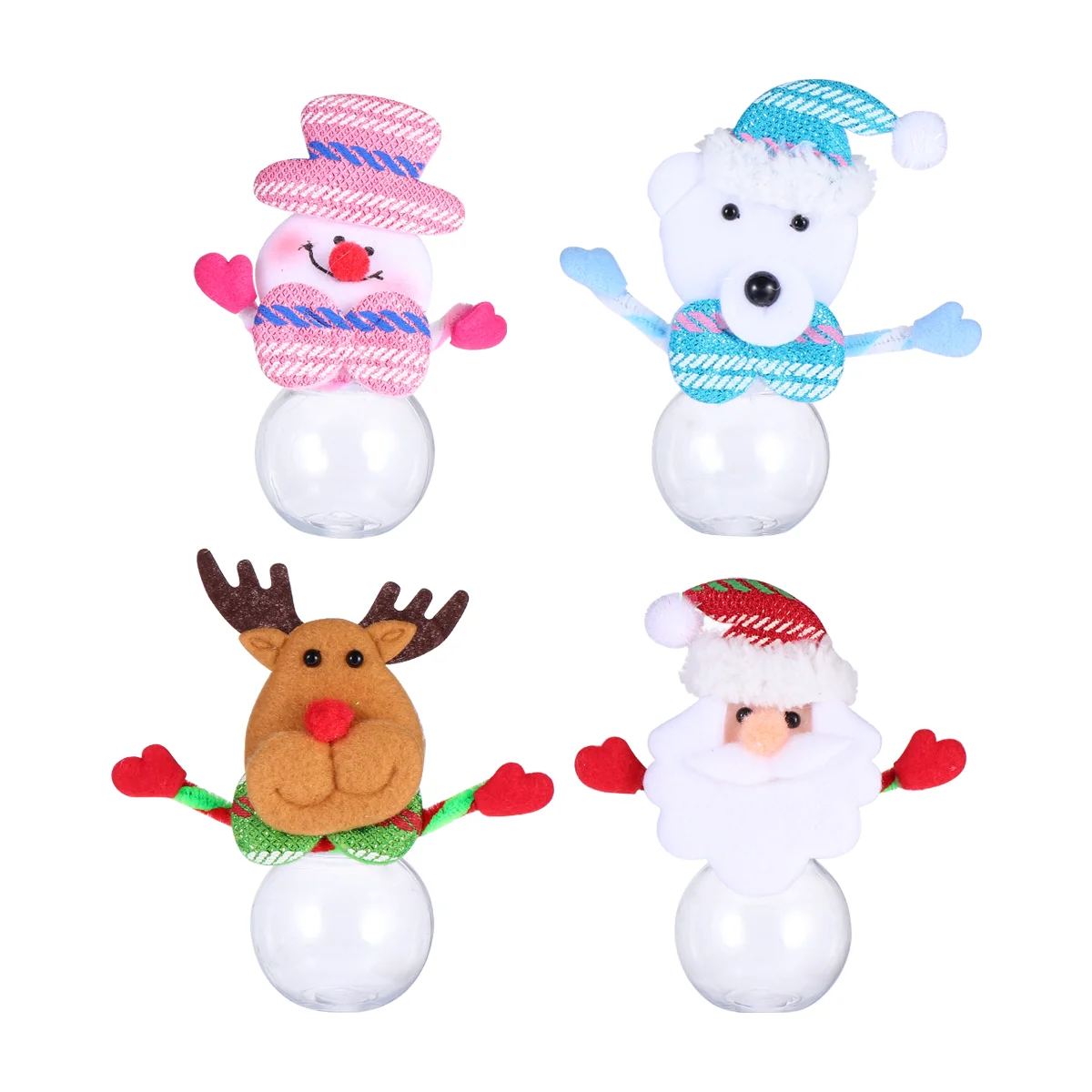 

Jar Christmas Candy Xmas Ornament Transparent Chocolateplush Box Organizer Container Sugar Lolly Can Festive Goodie