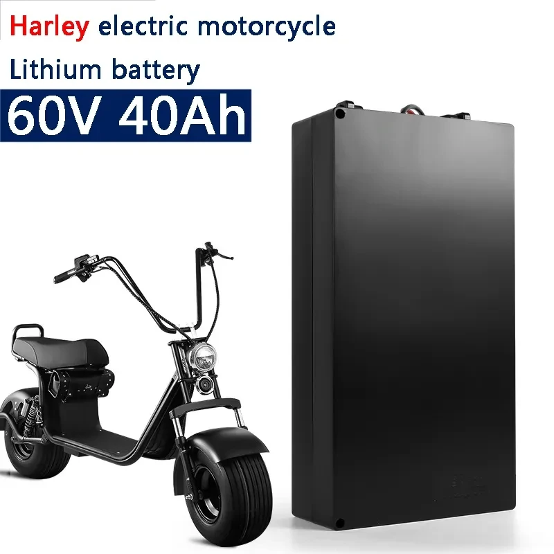 

Batería de litio para coche eléctrico Harley, batería 18650 de 60V, 40Ah, para patinete eléctrico citycoco plegable de dos rueda