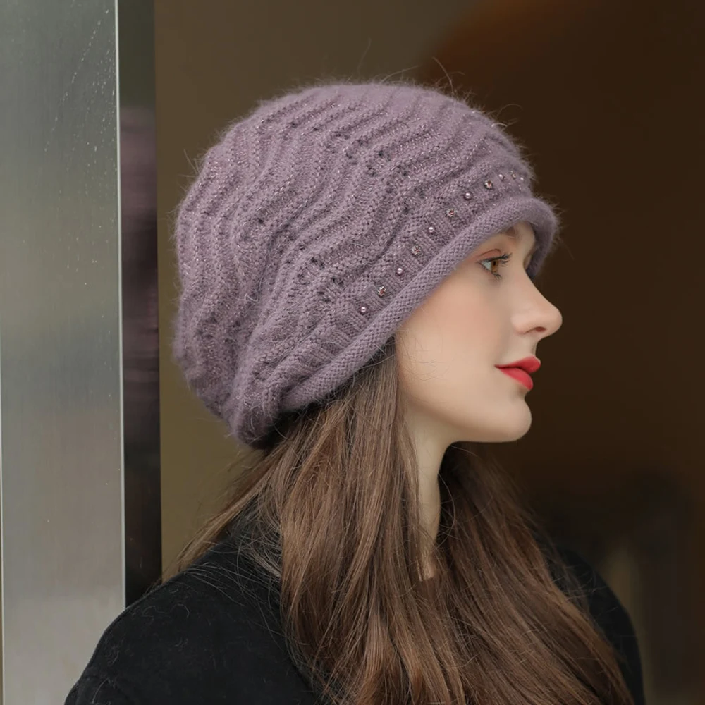 

Fashion Sweet Women Girl Beanies Hats Winter Warm Knitted Solid color Outdoor Casual Baggy Beanie Caps 3+M6021#